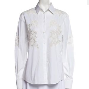 Dolce & Gabbana white dress shirt with lace patchwork